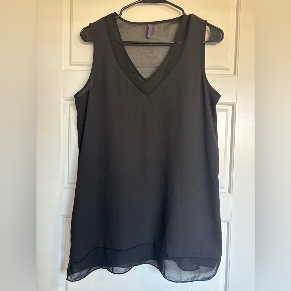 NYDJ Black V-Neck Tank Top